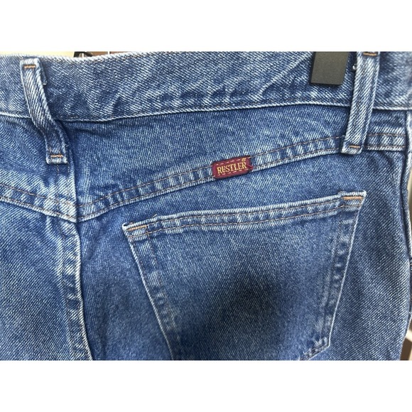 Vintage Rustler Men's Jeans 33x32 Blue Denim Relaxed Straight Fit - Picture 4 of 7